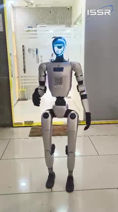 Humanoid greeting guests